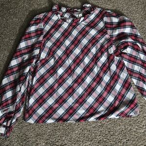 J. Crew, Perfecr For The Holidays, Plaid Ruffle Blouse, EUC